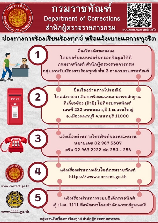 ช่องทางการร้องเรียน